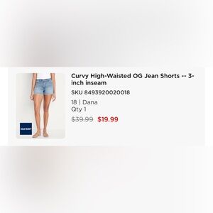 OLD NAVY Curvy High-Waisted OG Jean Shorts